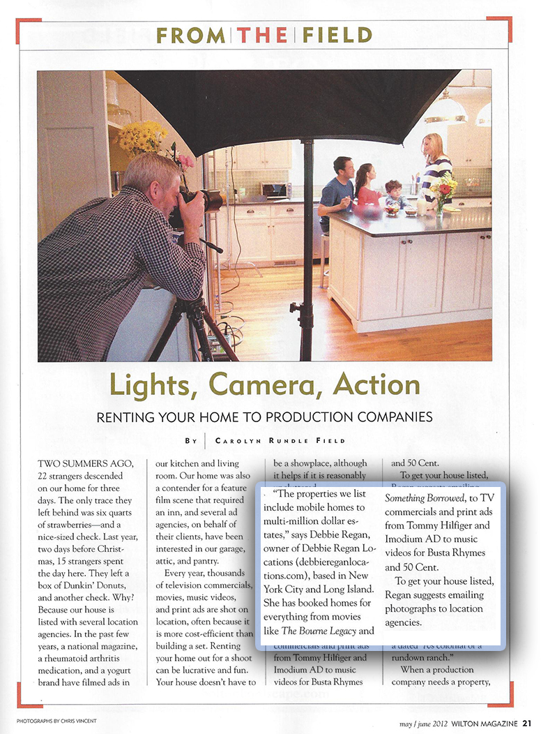 film locations scout new york, debbie regan locations, wilton magazine, wilton ct